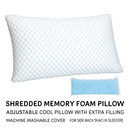 Shredded Memory Foam Pillow - Adjustable, Cooling, Washable by LJGDeals