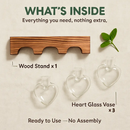 Heart Vase Plant Terrarium Station with Wood Stand by LJGDeals