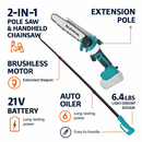 Cordless Pole Saw and Mini Chainsaw with Extension by LJGDeals