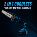 Cordless Pole Saw and Mini Chainsaw with Extension by LJGDeals
