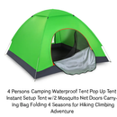 Camping Pop Up Tent for 3-4 People - Quick Setup, All-Season by LJGDeals