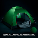 Camping Pop Up Tent for 3-4 People - Quick Setup, All-Season by LJGDeals