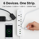 Power Strip with USB Ports and Wall Mount by LJGDeals