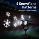 Christmas Snowflake Projector Light Dual-Head LED Stake Light IP44 Waterproof Xmas Decoration For Holiday Indoor Outdoor Use Garden Patio Wall Decor by LJGDeals