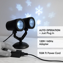 Christmas Snowflake Projector Light Dual-Head LED Stake Light IP44 Waterproof Xmas Decoration For Holiday Indoor Outdoor Use Garden Patio Wall Decor by LJGDeals