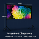 100inch Projector Screen with Stand 16:9 4K HD Rear Front Wrinkle-Free Portable And Foldable Movie Screen with Carry Bag For Indoor Outdoor Home Theat by LJGDeals