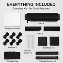 100inch Projector Screen with Stand 16:9 4K HD Rear Front Wrinkle-Free Portable And Foldable Movie Screen with Carry Bag For Indoor Outdoor Home Theat by LJGDeals