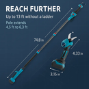 2-in-1 Electric Pruning Shear with Extension Pole by LJGDeals
