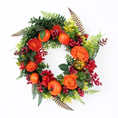 Autumn Wreath with Pumpkin, Leaves and Berries by LJGDeals