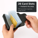 Card Organizer Pouch: Slim PU Leather Holder for 26 Cards by LJGDeals