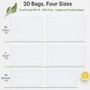 Reusable Food Storage Bags 20pc Set, Leakproof by LJGDeals