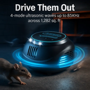 Ultrasonic Rodent Chaser Rat Repellent Pest Driver Mouse Control Squirrel Repeller with 4 Modes 4-65KHz Strobe Light 4 Timer 1292sq.ft. Coverage for R by LJGDeals