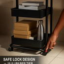 3 Tier Rolling Utility Cart with Wheels for Home Use by LJGDeals
