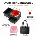 Preserved Red Rose with Heart Necklace Gift Set by LJGDeals