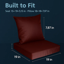Outdoor Chair Cushion & Pillow Set for Patio Furniture by LJGDeals