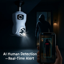 Dual Lens Security Camera with Night Vision and AI by LJGDeals