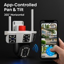 1080P HD 4-Lens Security Camera 360° View WiFi Pan & Tilt Surveillance Camera With Full Color Night Vision Auto Motion Tracking 2-Way Audio Spotlights by LJGDeals