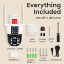 1080P HD 4-Lens Security Camera 360° View WiFi Pan & Tilt Surveillance Camera With Full Color Night Vision Auto Motion Tracking 2-Way Audio Spotlights by LJGDeals