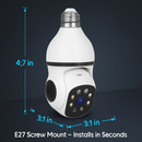 WiFi Bulb Camera Pan Tilt Security Camera with Night Vision by LJGDeals