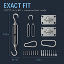 Sun Shade Sail Hardware Kit for Rectangular Sails by LJGDeals