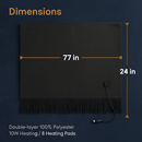 77x24In USB Heated Shawl with Teasel Wearable Heating Blanket Electric Throw Wrap Indoor Outdoor with Zipper 3 Heating Levels Machine Washable for Out by LJGDeals