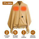77x24In USB Heated Shawl with Teasel Wearable Heating Blanket Electric Throw Wrap Indoor Outdoor with Zipper 3 Heating Levels Machine Washable for Out by LJGDeals