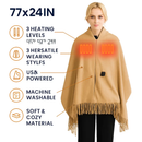 77x24In USB Heated Shawl with Teasel Wearable Heating Blanket Electric Throw Wrap Indoor Outdoor with Zipper 3 Heating Levels Machine Washable for Out by LJGDeals