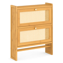 2-Tier Bamboo Shoe Cabinet with Flip Drawers by LJGDeals