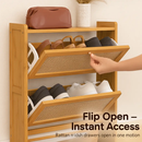2-Tier Bamboo Shoe Cabinet with Flip Drawers by LJGDeals