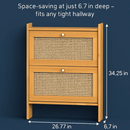 2-Tier Bamboo Shoe Cabinet with Flip Drawers by LJGDeals