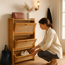2-Tier Bamboo Shoe Cabinet with Flip Drawers by LJGDeals