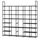 8-Tier 4-Row Metal Shoe Rack with Hooks, Durable by LJGDeals