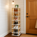 8-Tier Entryway Wooden Shoe Rack: Vertical Organizer by LJGDeals