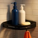 Corner Shower Caddy Shelf, Adhesive Wall Mount Organizer by LJGDeals