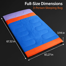 3 Person Sleeping Bag: Lightweight, Water-Resistant Outdoor by LJGDeals