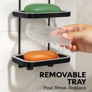 Soap Dish Holder With Clear Tray - Wall Mounted by LJGDeals