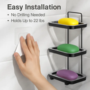 Soap Dish Holder With Clear Tray - Wall Mounted by LJGDeals