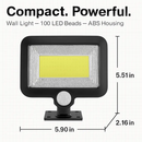 Solar Powered Motion Sensor Wall Light for Outdoor Use by LJGDeals