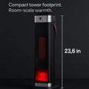 1500W Oscillating Ceramic Tower Space Heater with 3D Flame Portable Electric Heater with 3 Wind Modes 59-104℉Heating Remote Control 12H Timer Overheat by LJGDeals
