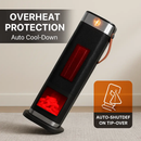 1500W Oscillating Ceramic Tower Space Heater with 3D Flame Portable Electric Heater with 3 Wind Modes 59-104℉Heating Remote Control 12H Timer Overheat by LJGDeals