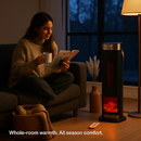 1500W Oscillating Ceramic Tower Space Heater with 3D Flame Portable Electric Heater with 3 Wind Modes 59-104℉Heating Remote Control 12H Timer Overheat by LJGDeals