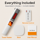 1500W Oscillating Ceramic Tower Space Heater with 3D Flame Portable Electric Heater with 3 Wind Modes Remote Control 5 Timer Overheat Tip-Over Protect by LJGDeals