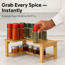 2-Tier Bamboo Spice Rack Organizer for Cabinets by LJGDeals