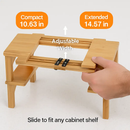 2-Tier Bamboo Spice Rack Organizer for Cabinets by LJGDeals