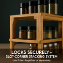 2-Tier Bamboo Spice Rack Organizer for Cabinets by LJGDeals