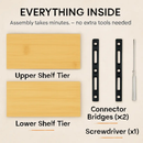 2-Tier Bamboo Spice Rack Organizer for Cabinets by LJGDeals