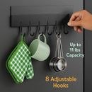 Magnetic Spice Rack with Hooks and Shelving by LJGDeals
