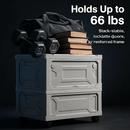 Folding Storage Bin Camping Collapsible Organizer Box Stackable Grocery Container Shelf Baskets with Cutting Board Top Lid 4 Side Lockable Doors Wheel by LJGDeals