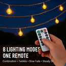 32.8Feet Globe String Lights Battery Powered Waterproof Decorative Fairy Lamp with 8 Lighting Modes Remote Control for Garden Lawn Patio by LJGDeals
