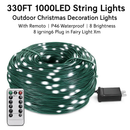 330FT 1000LED String Lights Outdoor Christmas Decoration Lights with Remote IP44 Waterproof 8 Lighting Modes 8 Brightness Timer Plug In Fairy Light Xm by LJGDeals
